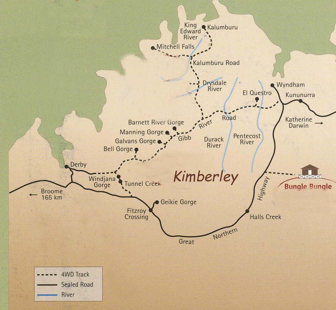 les Kimberley carte des Kimberley